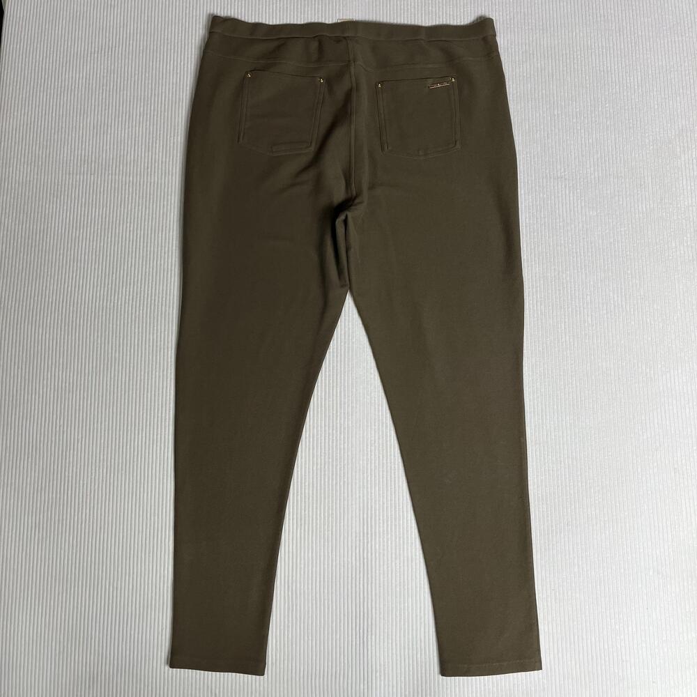 MICHAEL Michael Kors Leggings Womens 2X Green High Rise Twill Jegging Pants